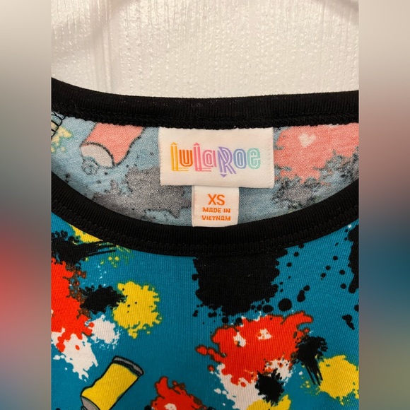 Mickey Mouse Women’s LuLaRoe Paint Splatter Top, Size XS - Picture 2 of 4